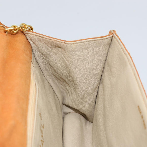 CHANEL Chain Shoulder Bag Suede Brown Gold CC Auth bs33823