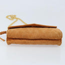 CHANEL Chain Shoulder Bag Suede Brown Gold CC Auth bs33823-9