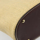 CHANEL Hand Bag Straw Beige CC Auth bs33825-17