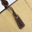 CHANEL Hand Bag Straw Beige CC Auth bs33825-18