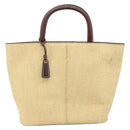 CHANEL Hand Bag Straw Beige CC Auth bs33825-2