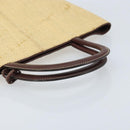CHANEL Hand Bag Straw Beige CC Auth bs33825-7