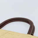 CHANEL Hand Bag Straw Beige CC Auth bs33825-8