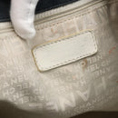 CHANEL Tote Bag Canvas Navy Silver CC Auth bs33826-11