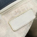 CHANEL Tote Bag Canvas Navy Silver CC Auth bs33826-23