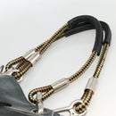 CHANEL Tote Bag Canvas Navy Silver CC Auth bs33826-8