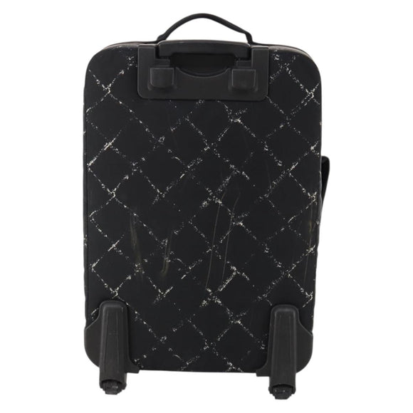CHANEL Travel line Carry Case Trunk Nylon Black CC Auth bs33830