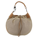 GUCCI Shoulder Bag Canvas Beige Silver 109210 Auth bs33831-13