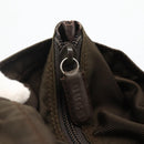 GUCCI Bamboo Hand Bag Nylon Khaki Silver 000 1998 0508 Auth bs33832-10