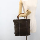GUCCI Bamboo Hand Bag Nylon Khaki Silver 000 1998 0508 Auth bs33832-22