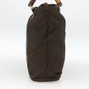 GUCCI Bamboo Hand Bag Nylon Khaki Silver 000 1998 0508 Auth bs33832-3