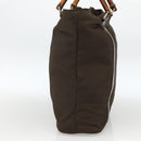 GUCCI Bamboo Hand Bag Nylon Khaki Silver 000 1998 0508 Auth bs33832-4