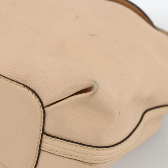 Chloe Elsie Hand Bag Leather 2way Beige Gold Auth bs33833