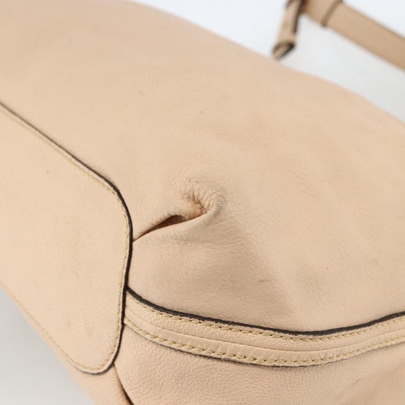 Chloe Elsie Hand Bag Leather 2way Beige Gold Auth bs33833
