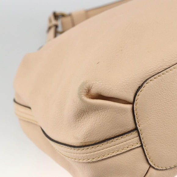 Chloe Elsie Hand Bag Leather 2way Beige Gold Auth bs33833