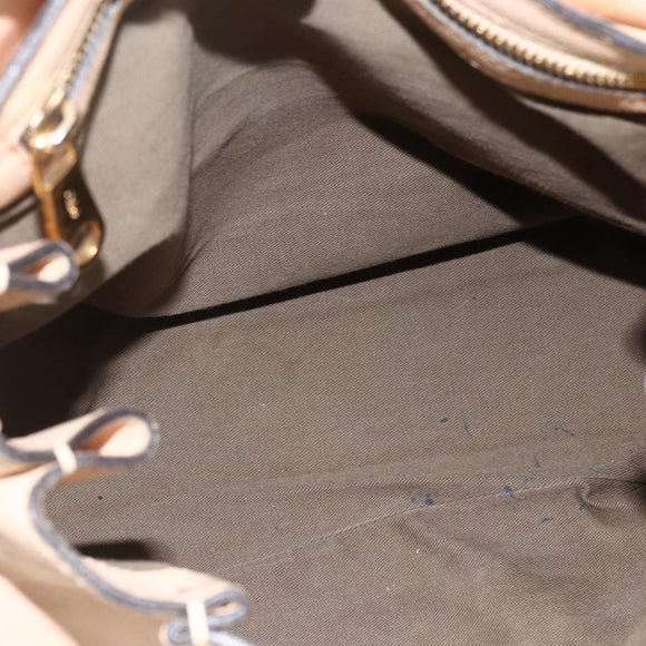 Chloe Elsie Hand Bag Leather 2way Beige Gold Auth bs33833