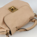 Chloe Elsie Hand Bag Leather 2way Beige Gold Auth bs33833-6