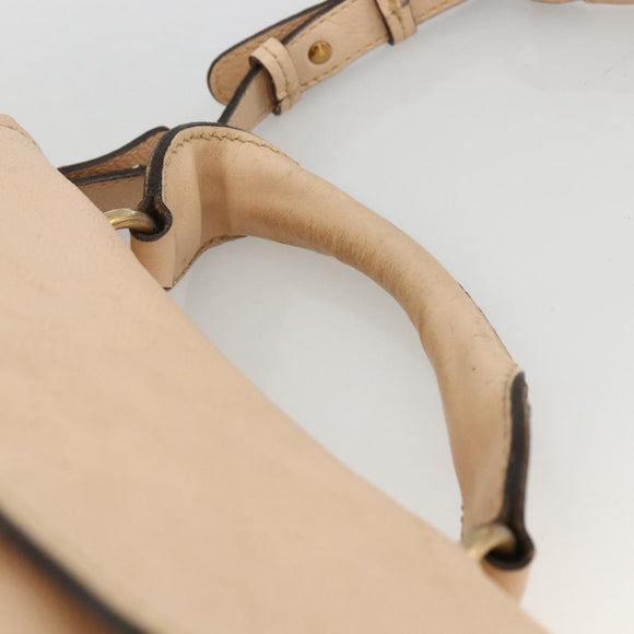 Chloe Elsie Hand Bag Leather 2way Beige Gold Auth bs33833
