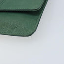 FENDI Chain Shoulder Bag Leather Green Gold Auth bs33834-9