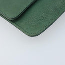 FENDI Chain Shoulder Bag Leather Green Gold Auth bs33834-14
