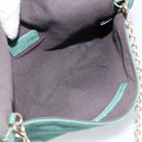 FENDI Chain Shoulder Bag Leather Green Gold Auth bs33834-11