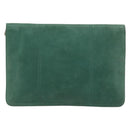FENDI Chain Shoulder Bag Leather Green Gold Auth bs33834-2