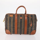 FENDI Pecan Canvas Bag Coated Canvas 4 Set Black Brown white Auth bs33838-2