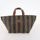 FENDI Pecan Canvas Bag Coated Canvas 4 Set Black Brown white Auth bs33838-20