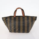 FENDI Pecan Canvas Bag Coated Canvas 4 Set Black Brown white Auth bs33838-21