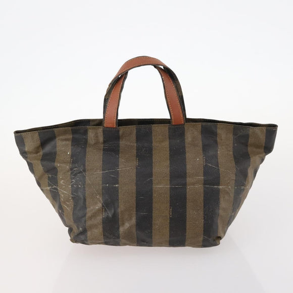 FENDI Pecan Canvas Bag Coated Canvas 4 Set Black Brown white Auth bs33838