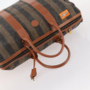FENDI Pecan Canvas Bag Coated Canvas 4 Set Black Brown white Auth bs33838-5