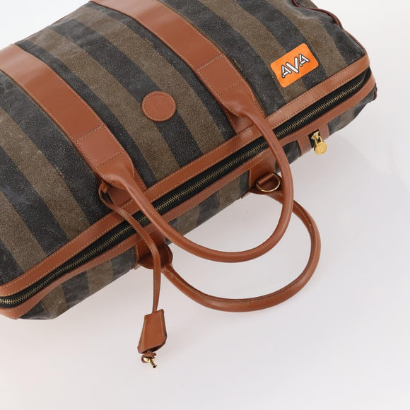FENDI Pecan Canvas Bag Coated Canvas 4 Set Black Brown white Auth bs33838
