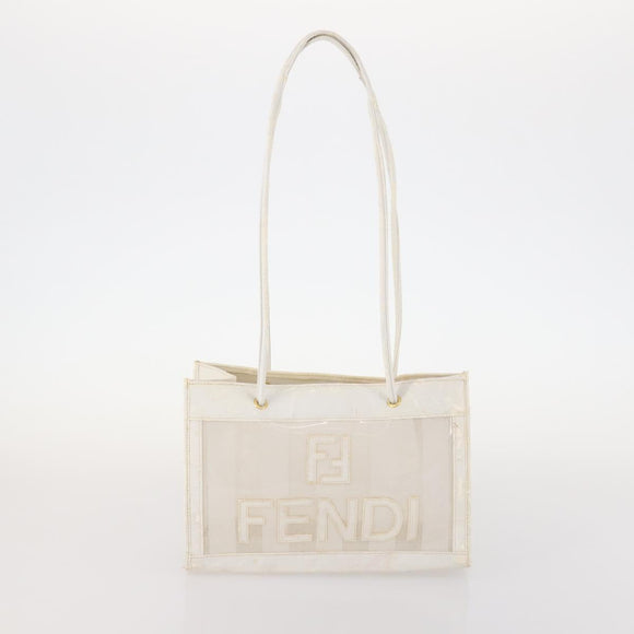 FENDI Pecan Canvas Bag Coated Canvas 4 Set Black Brown white Auth bs33838