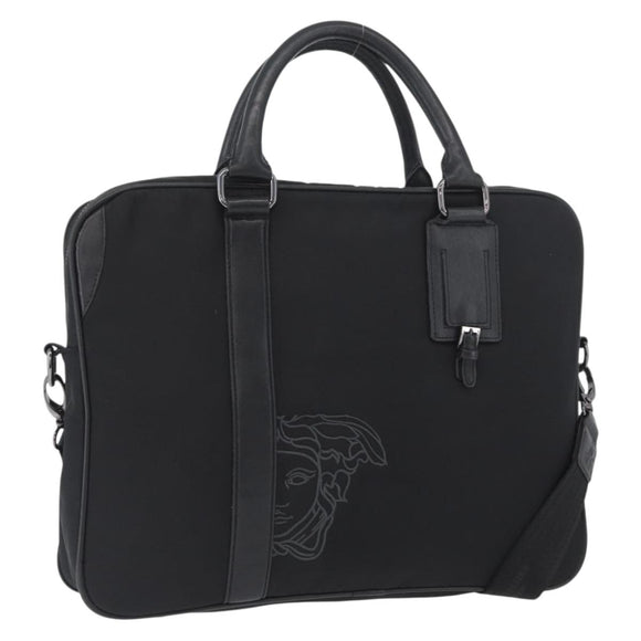 VERSACE Hand Bag Nylon 2way Black Auth bs33839