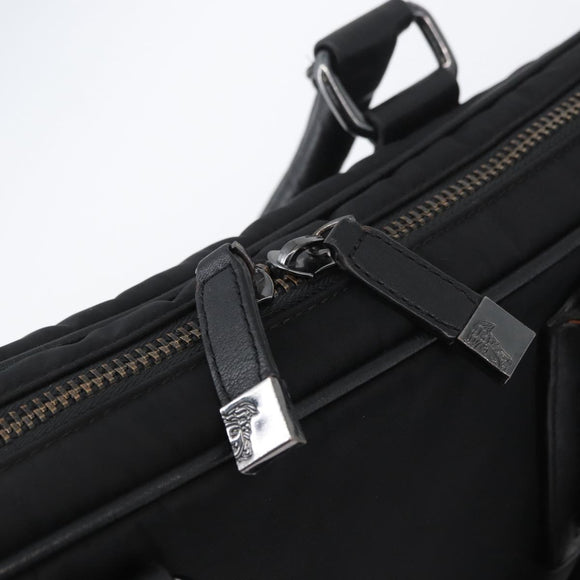 VERSACE Hand Bag Nylon 2way Black Auth bs33839