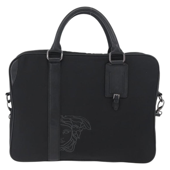 VERSACE Hand Bag Nylon 2way Black Auth bs33839
