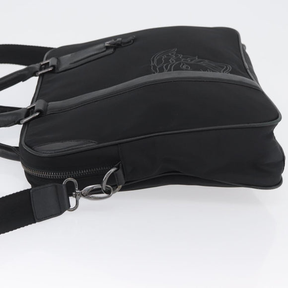 VERSACE Hand Bag Nylon 2way Black Auth bs33839