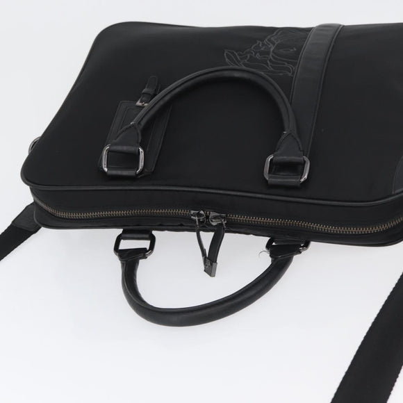 VERSACE Hand Bag Nylon 2way Black Auth bs33839