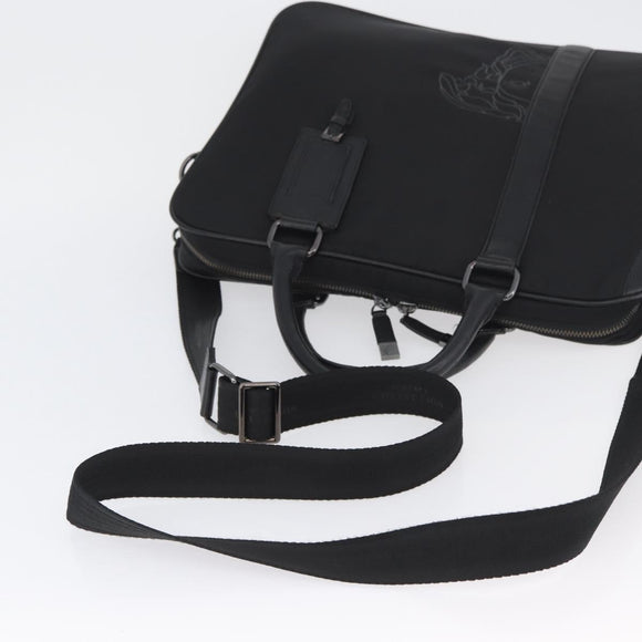 VERSACE Hand Bag Nylon 2way Black Auth bs33839