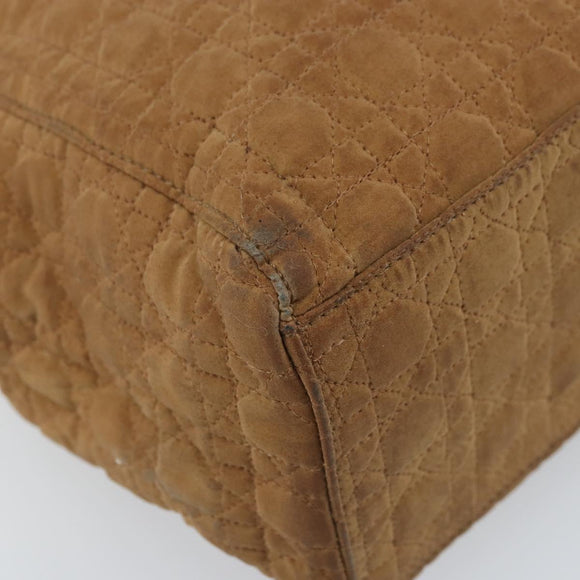 Christian Dior Lady Dior Canage Handtasche Nylon Braun Gold Auth bs33840