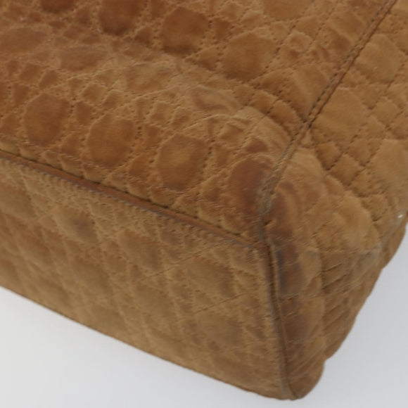 Christian Dior Lady Dior Canage Handtasche Nylon Braun Gold Auth bs33840