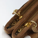 Christian Dior Lady Dior Canage Handtasche Nylon Braun Gold Auth bs33840-10