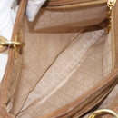 Christian Dior Lady Dior Canage Handtasche Nylon Braun Gold Auth bs33840-22