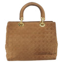 Christian Dior Lady Dior Canage Handtasche Nylon Braun Gold Auth bs33840-2