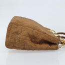Christian Dior Lady Dior Canage Handtasche Nylon Braun Gold Auth bs33840-3