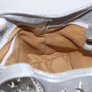 Jimmy Choo Tote Bag Suede Silver Auth bs33845-17