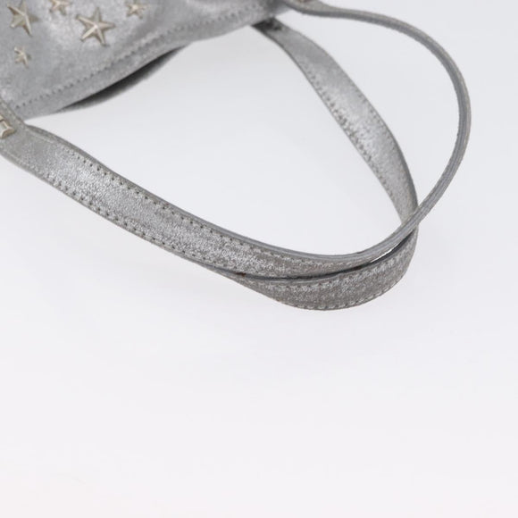 Jimmy Choo Tote Bag Suede Silver Auth bs33845
