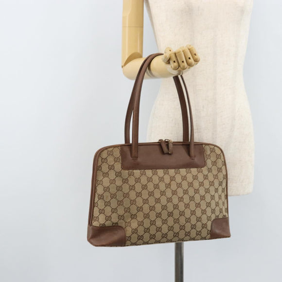 GUCCI GG Canvas Handtasche Beige Gold 002 1122 2684 Auth bs33846