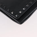 VALENTINO Clutch Bag Leather Black Auth bs33847-15