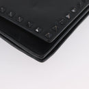 VALENTINO Clutch Bag Leather Black Auth bs33847-16